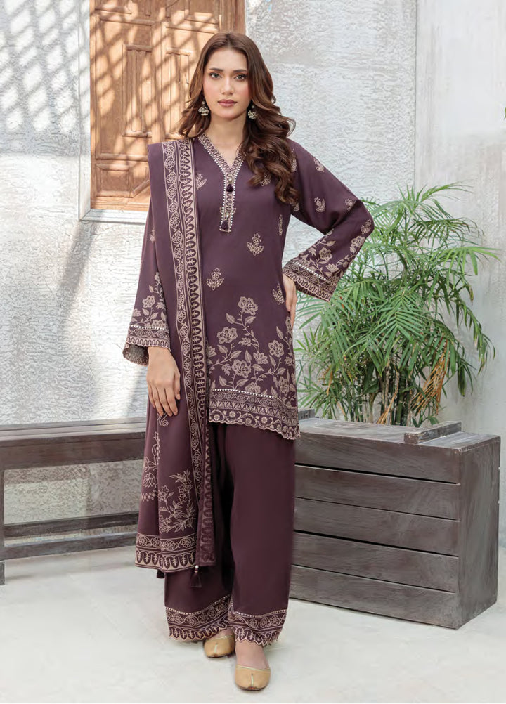 Lakhany Printed Pashmina Suits Unstitched 3 Piece LSM25LP LG-SG-0035-A - Winter Collection