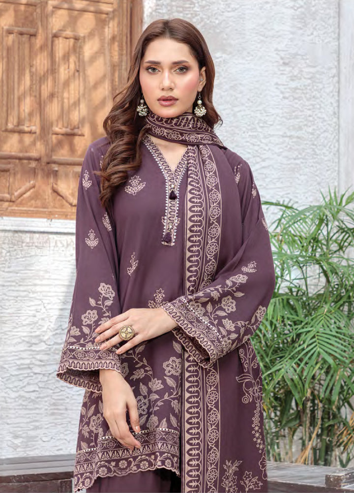 Lakhany Printed Pashmina Suits Unstitched 3 Piece LSM25LP LG-SG-0035-A - Winter Collection