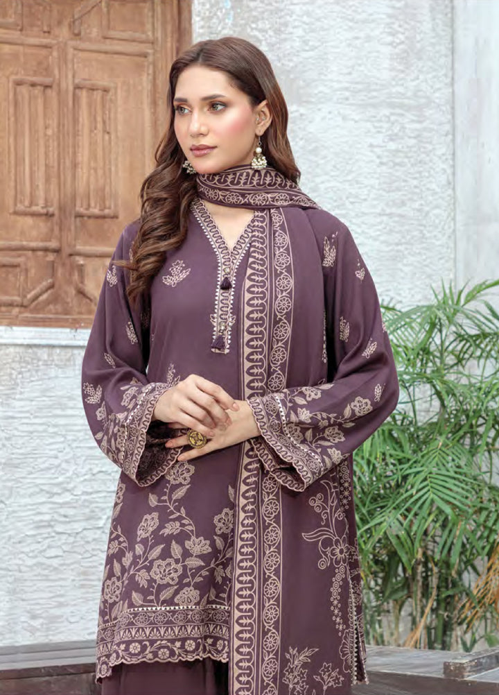 Lakhany Printed Pashmina Suits Unstitched 3 Piece LSM25LP LG-SG-0035-A - Winter Collection