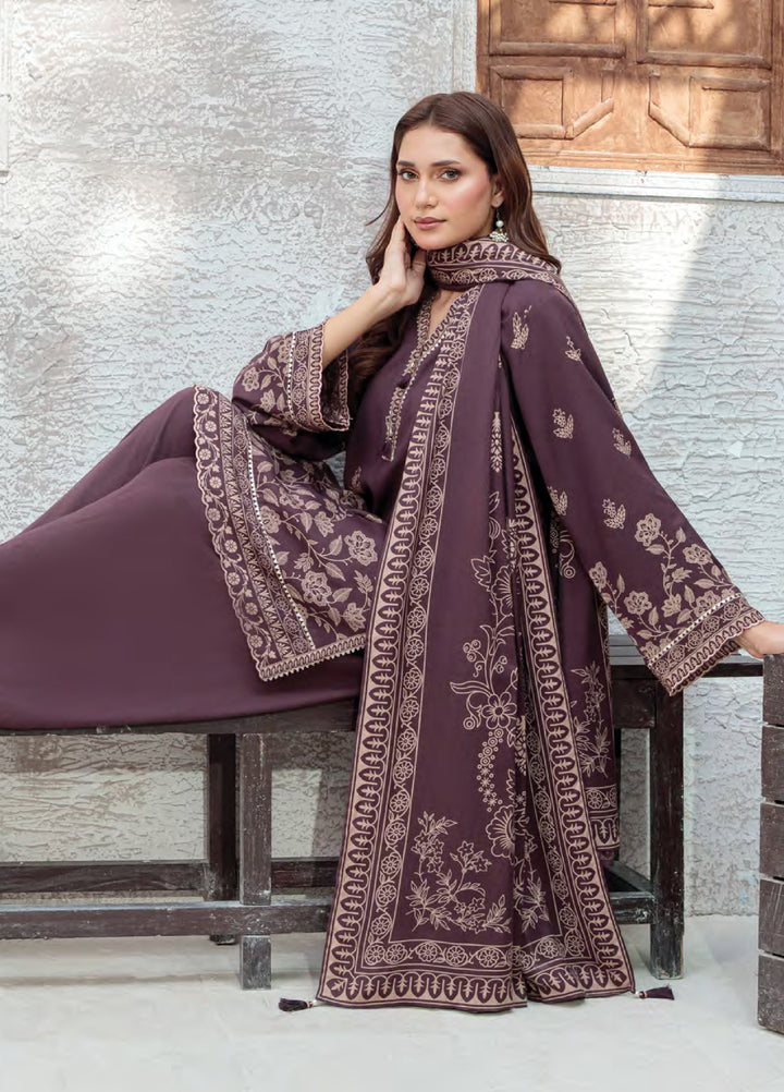 Lakhany Printed Pashmina Suits Unstitched 3 Piece LSM25LP LG-SG-0035-A - Winter Collection