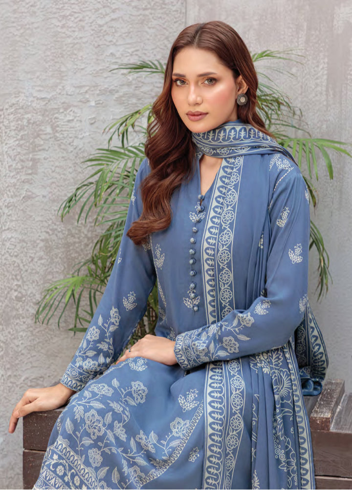 Lakhany Printed Pashmina Suits Unstitched 3 Piece LSM25LP LG-SG-0035-B - Winter Collection
