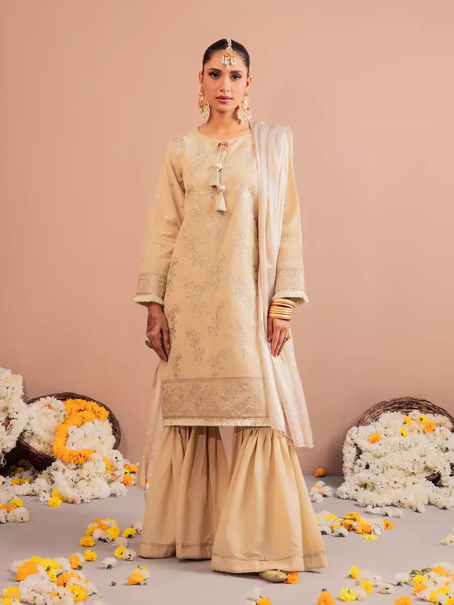 3Pc Unstitched Festive Embroidered Suit (No057)