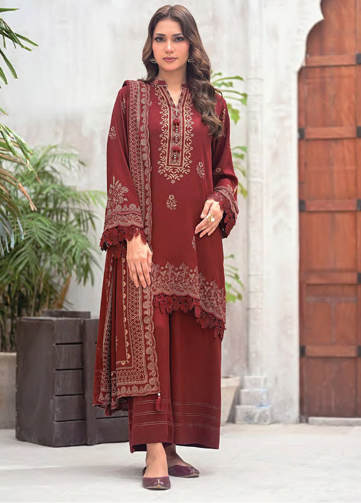 Lakhany Printed Pashmina Suits Unstitched 3 Piece LSM25LP LG-RK-0082-A - Winter Collection