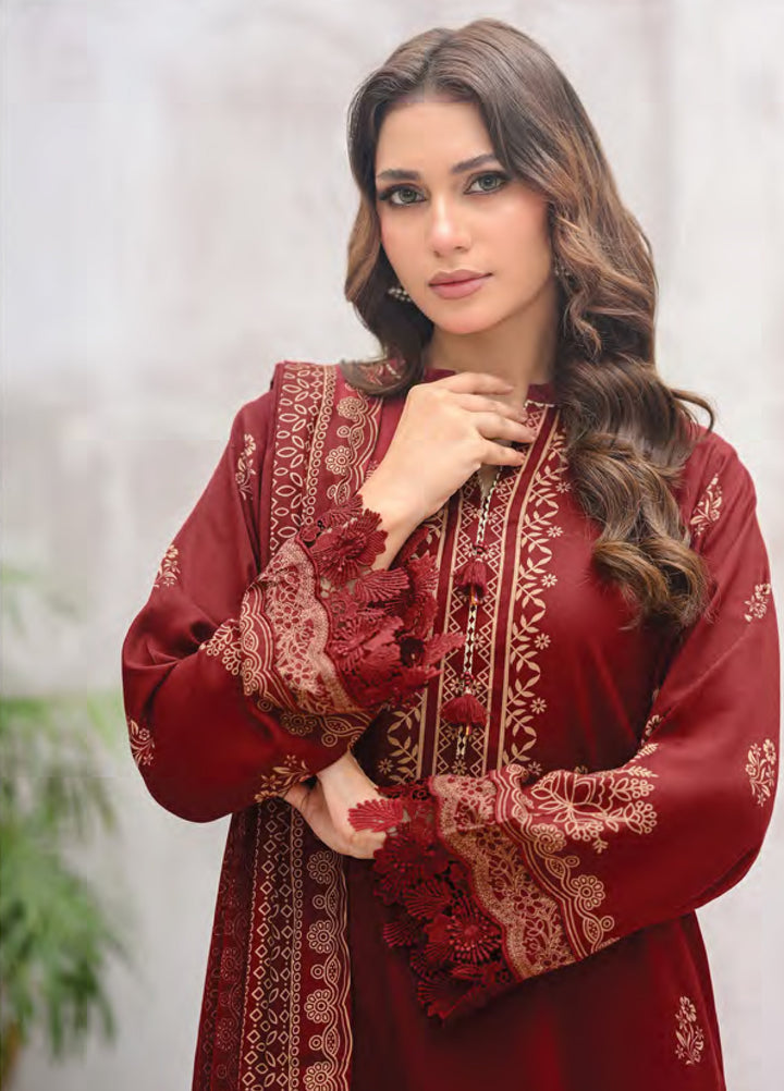 Lakhany Printed Pashmina Suits Unstitched 3 Piece LSM25LP LG-RK-0082-A - Winter Collection