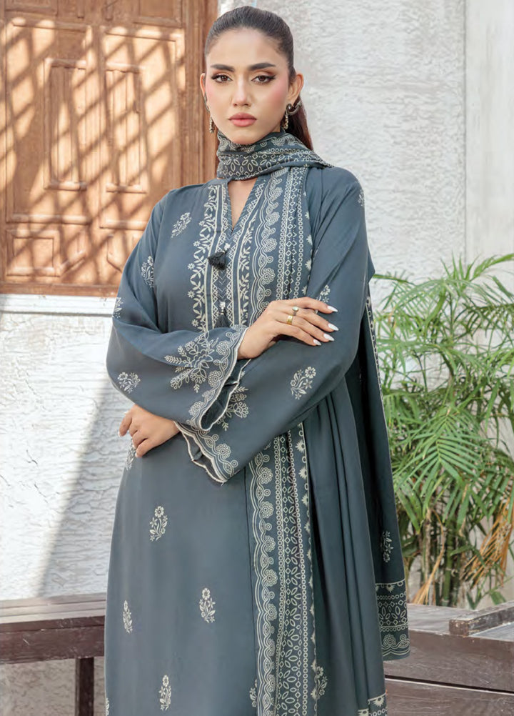 Lakhany Printed Pashmina Suits Unstitched 3 Piece LSM25LP LG-RK-0082-B - Winter Collection