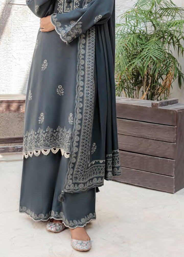 Lakhany Printed Pashmina Suits Unstitched 3 Piece LSM25LP LG-RK-0082-B - Winter Collection