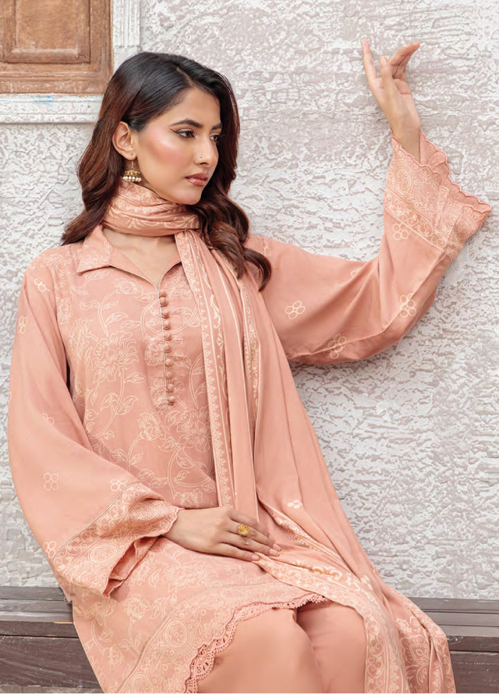 Lakhany Printed Pashmina Suits Unstitched 3 Piece LSM25LP LG-RK-0091-A - Winter Collection