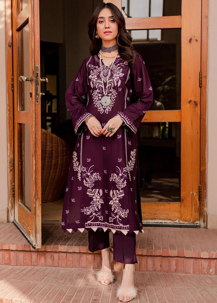 Naayas Pret Embroidered Lawn 3 Piece Suit NS23G Violet