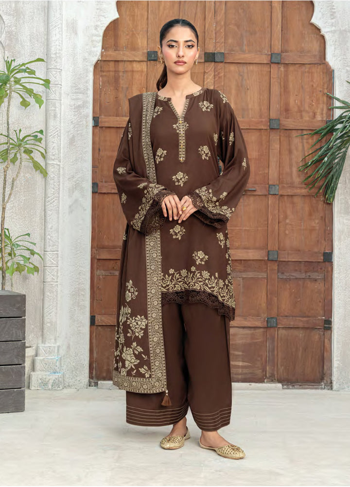 Lakhany Printed Pashmina Suits Unstitched 3 Piece LSM25LP LG-RL-0335-C - Winter Collection