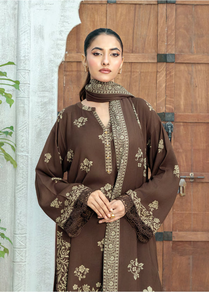 Lakhany Printed Pashmina Suits Unstitched 3 Piece LSM25LP LG-RL-0335-C - Winter Collection