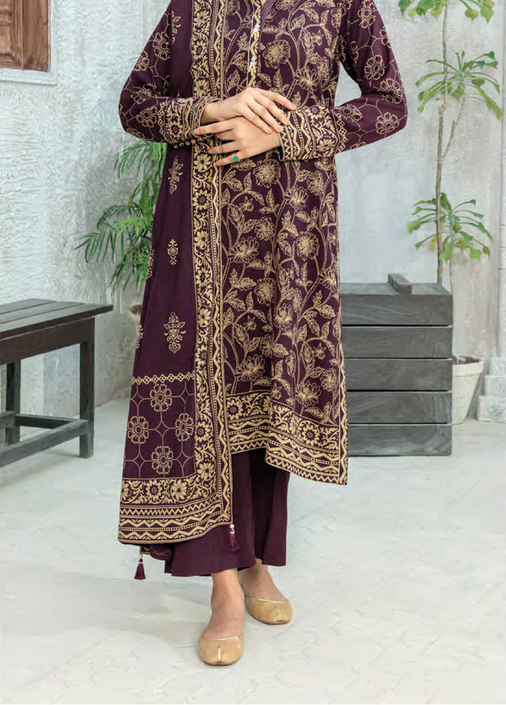 Lakhany Printed Pashmina Suits Unstitched 3 Piece LSM25LP LG-IZ-0511-A - Winter Collection