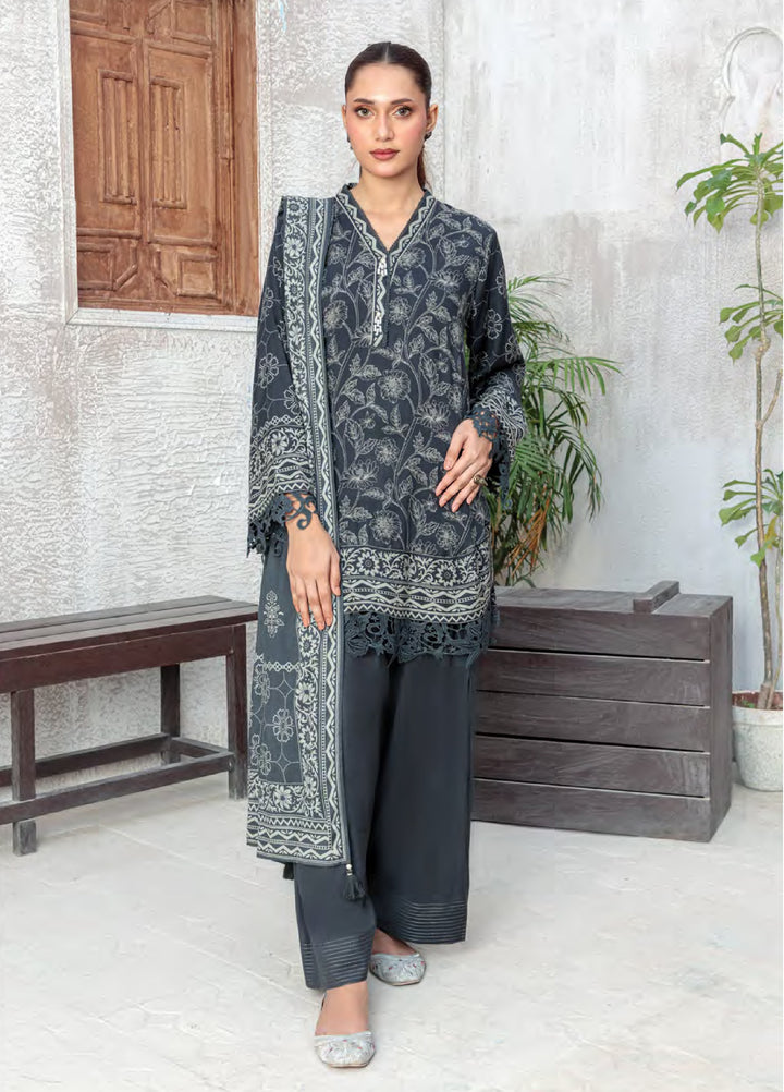 Lakhany Printed Pashmina Suits Unstitched 3 Piece LSM25LP LG-IZ-0511-C - Winter Collection