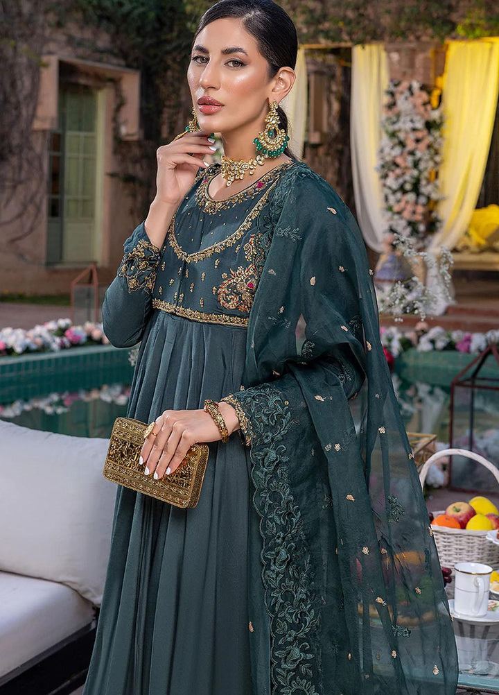 Azure Pret Embroidered Cotton Silk 3 Piece Dress Jadeite NFVG300