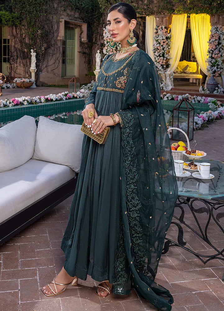 Azure Pret Embroidered Cotton Silk 3 Piece Dress Jadeite NFVG300