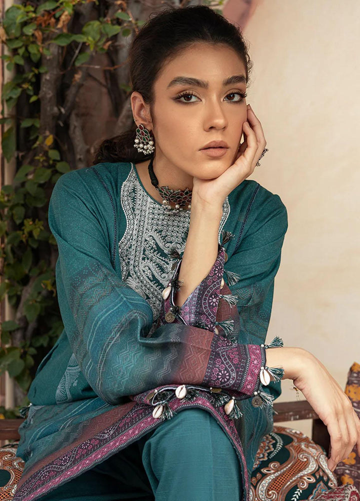 Cross Stitch Embroidered Khaddar Suits Unstitched 2 Piece CS22W 10 Speckle Forest - Winter Collection