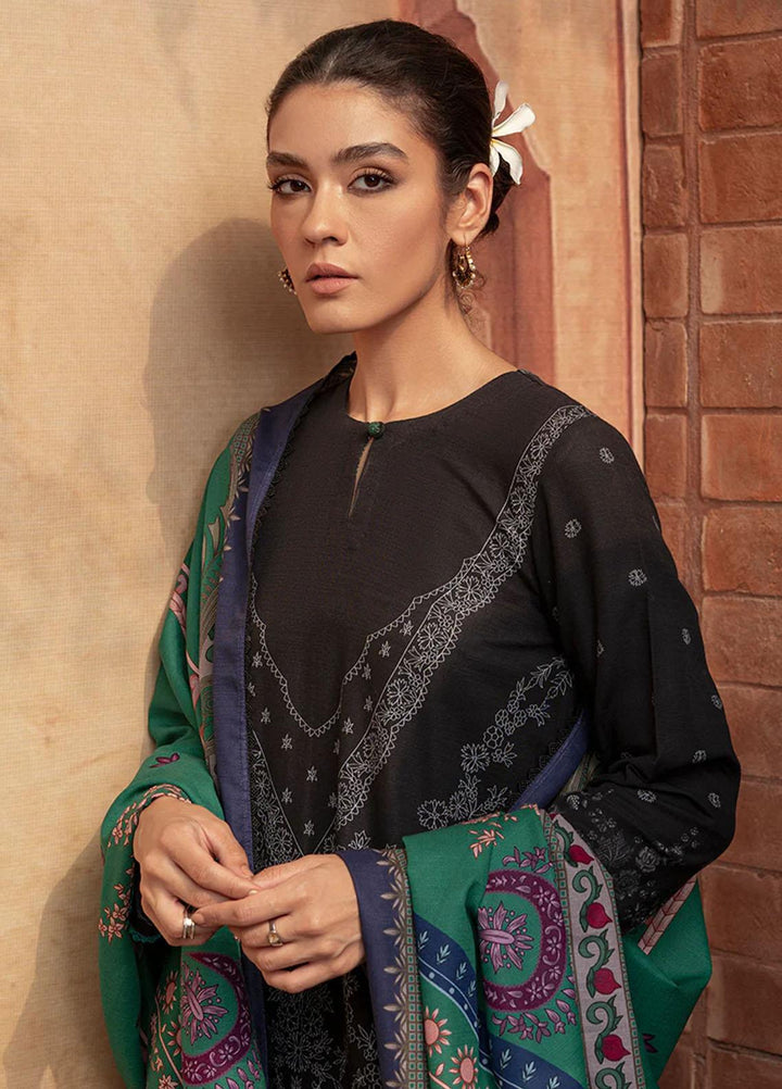 Cross Stitch Embroidered Khaddar Suits Unstitched 3 Piece CS22W 08 Dusky Sable - Winter Collection