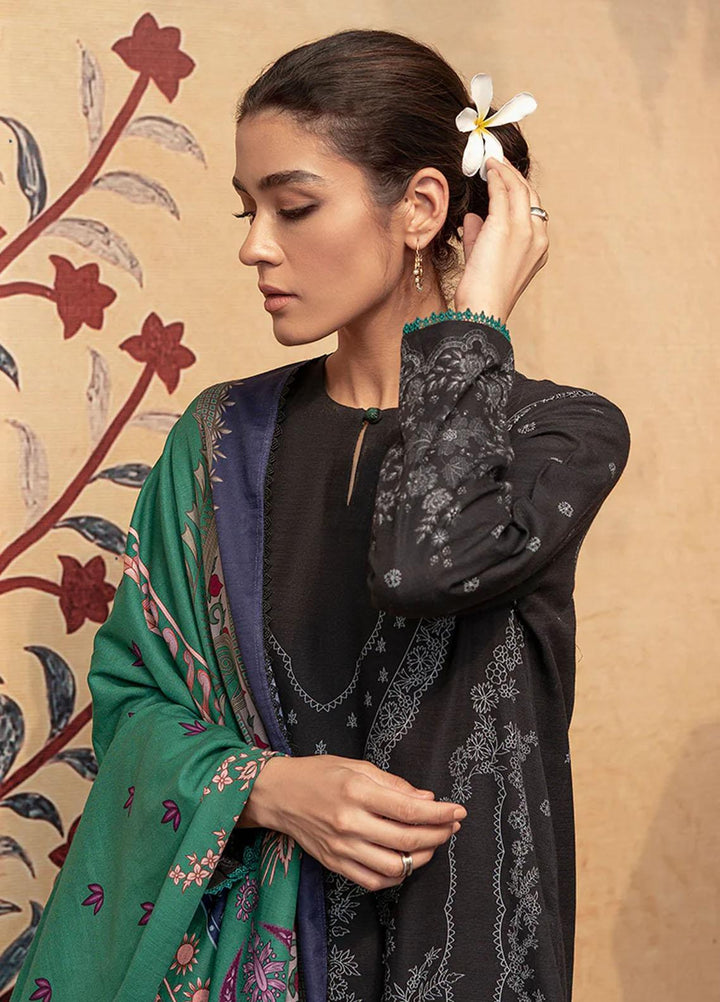 Cross Stitch Embroidered Khaddar Suits Unstitched 3 Piece CS22W 08 Dusky Sable - Winter Collection