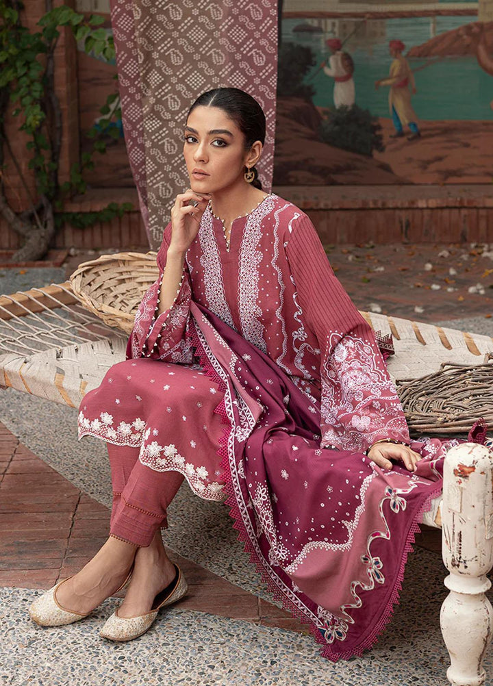 Cross Stitch Embroidered Khaddar Suits Unstitched 3 Piece CS22W 07 Coral Rise - Winter Collection