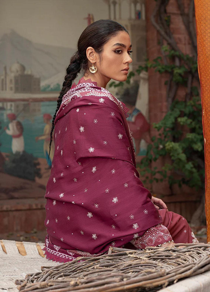 Cross Stitch Embroidered Khaddar Suits Unstitched 3 Piece CS22W 07 Coral Rise - Winter Collection