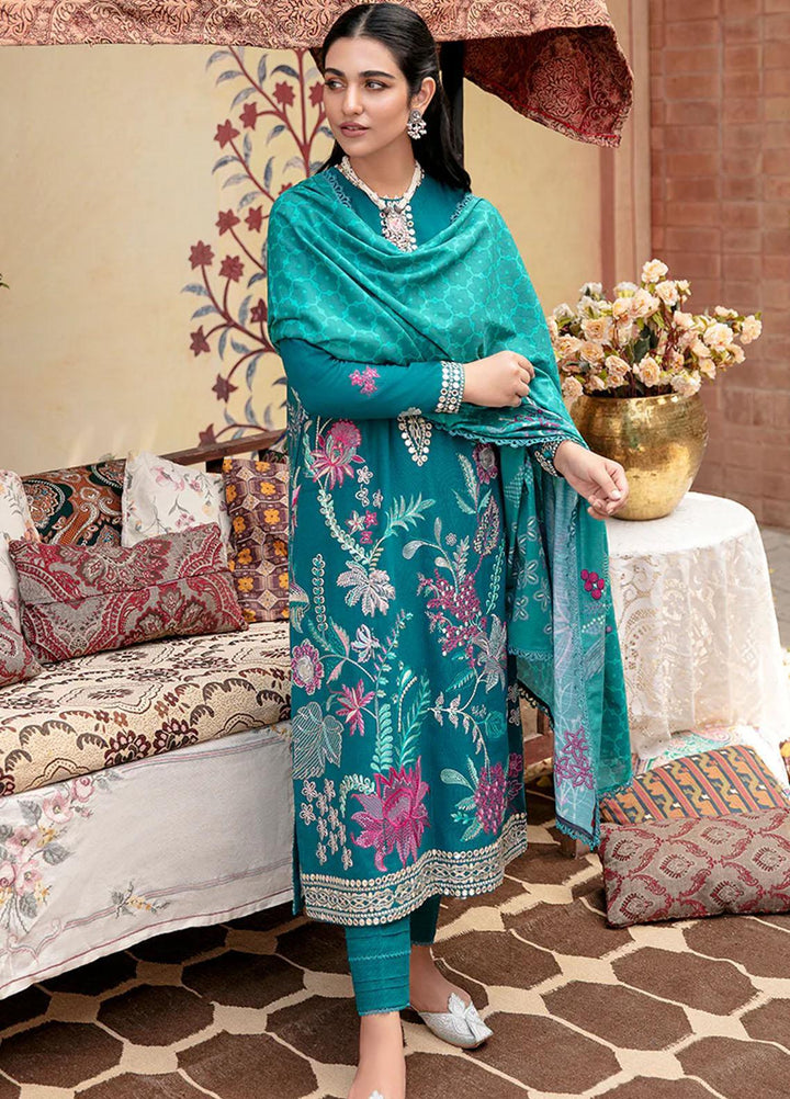 Cross Stitch Embroidered Khaddar Suits Unstitched 3 Piece CS22W 05 Garland Bloom - Winter Collection