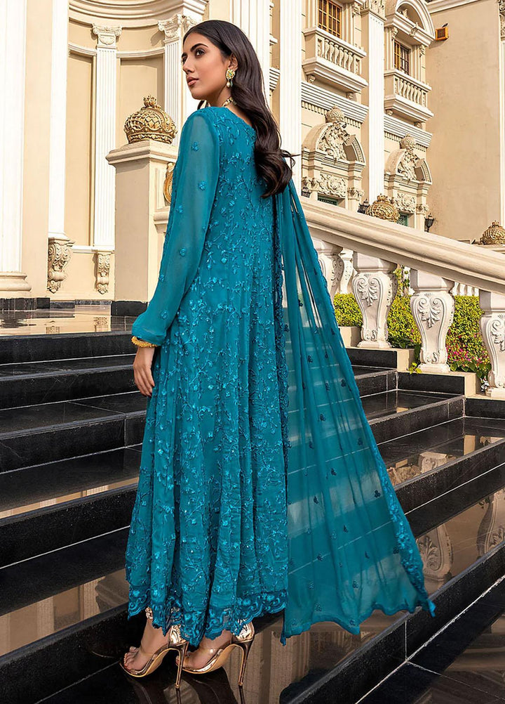 Azure Pret Embroidered Chiffon 3 Piece Dress Glitzy Glow GG259