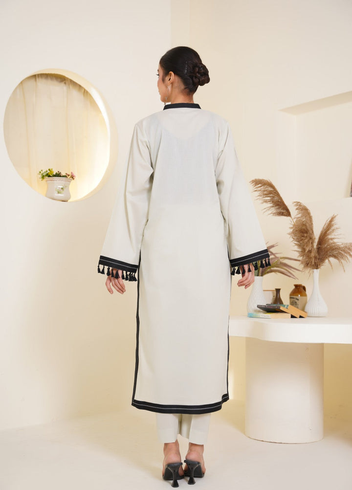 Ghazal by Tosheeza Saith Pret Embroidered Lawn 2 Piece Suit Saher-E-Safed