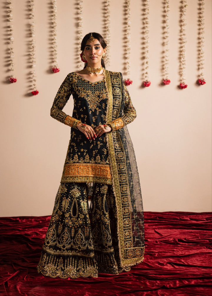 Jhil Mil by Maria Osama Khan Embroidered Organza Suits Unstitched 3 Piece MOK25JM Surmayi - Wedding Collection