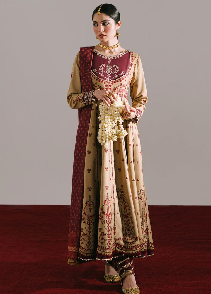 Jeevan by Fiona Embroidered Suits Unstitched 3 Piece FA25JK Nudeh - Winter Collection