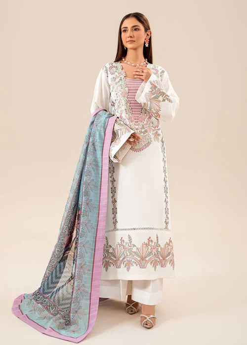 Ghour e Nayab by Ruby Suleiman Pret Lawn Suits 3 Piece Glory Of White - Festive Collection