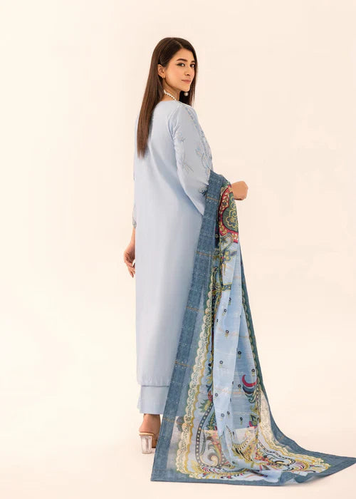 Ghour e Nayab by Ruby Suleiman Pret Lawn Suits 3 Piece Aqua Bloom - Festive Collection