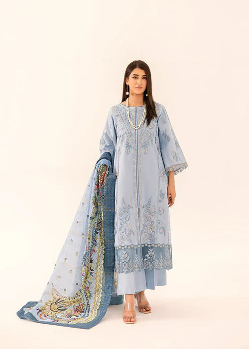 Ghour e Nayab by Ruby Suleiman Pret Lawn Suits 3 Piece Aqua Bloom - Festive Collection