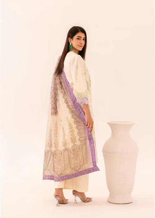 Ghour e Nayab by Ruby Suleiman Pret Lawn Suits 3 Piece Soft Ivory - Festive Collection