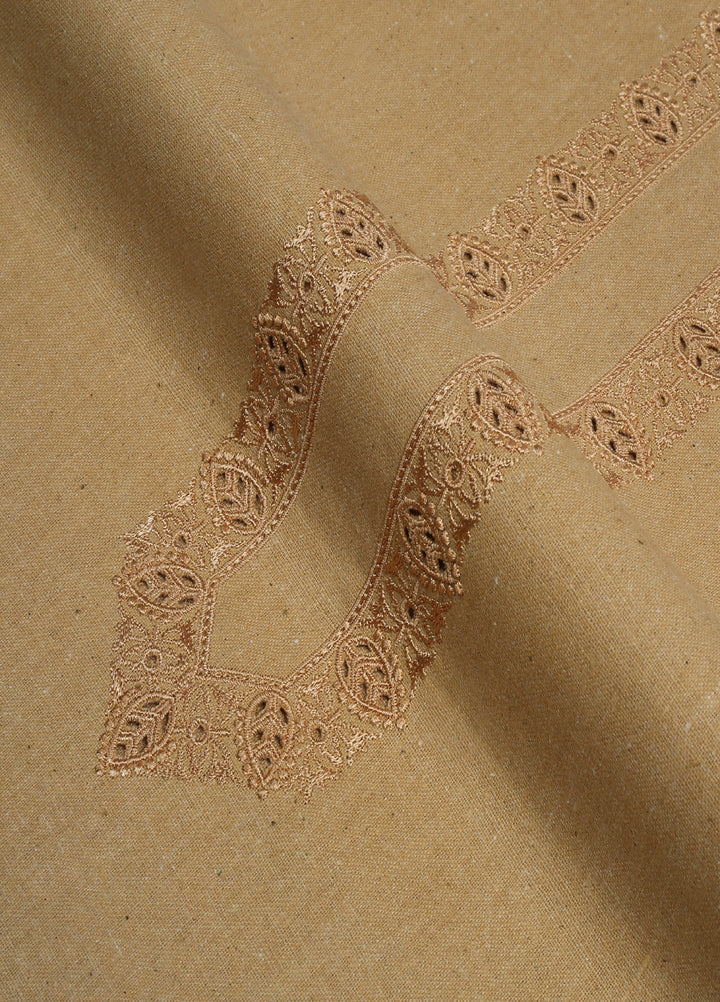 Men Unstitch Embroidered Khaddar Cutwork Neckline-Bronze-GTS-KB-016
