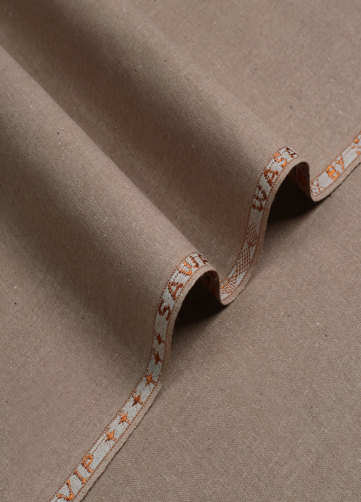 Men Unstitch Embroidered Khaddar Cutwork Neckline-Tan-GTS-KB-019