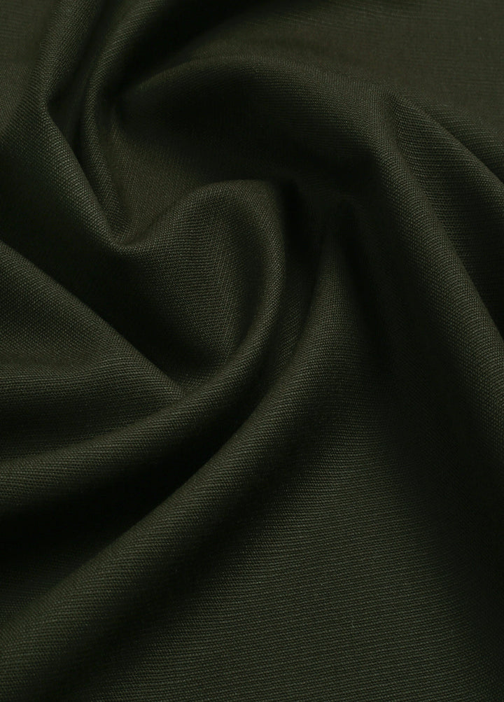 Men Unstitch Self-Textured Monoco Blend Kameez Shalwar-Olive-GTS-EW-011