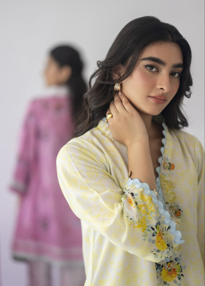 Misaal by Ayesha Somaya Charmed Women Pret Lawn Silk Suits 2 Piece Lemon DayDream - Casual Collection
