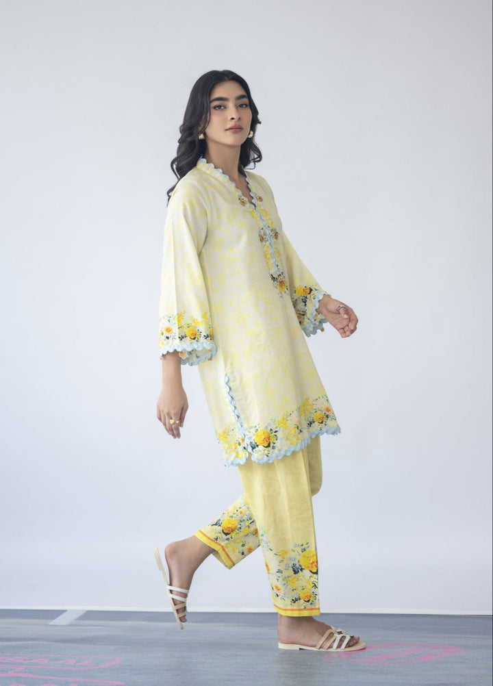 Misaal by Ayesha Somaya Charmed Women Pret Lawn Silk Suits 2 Piece Lemon DayDream - Casual Collection