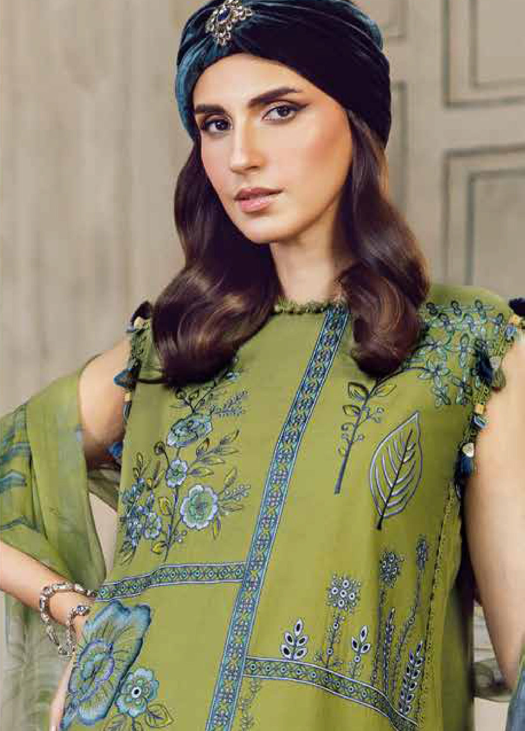 M Prints by Maria B Embroidered  Suits Unstitched 3 Piece MB25FE D-1A - Winter Collection