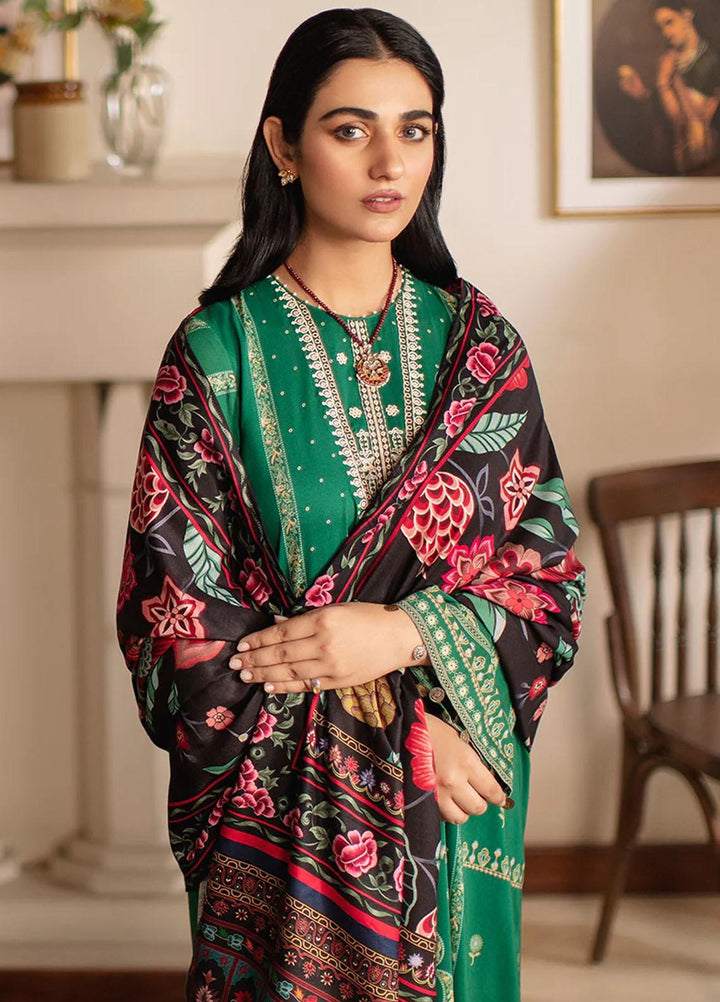 Cross Stitch Embroidered Linen Suits Unstitched 3 Piece CS22W 08 Pacific Pine - Winter Collection