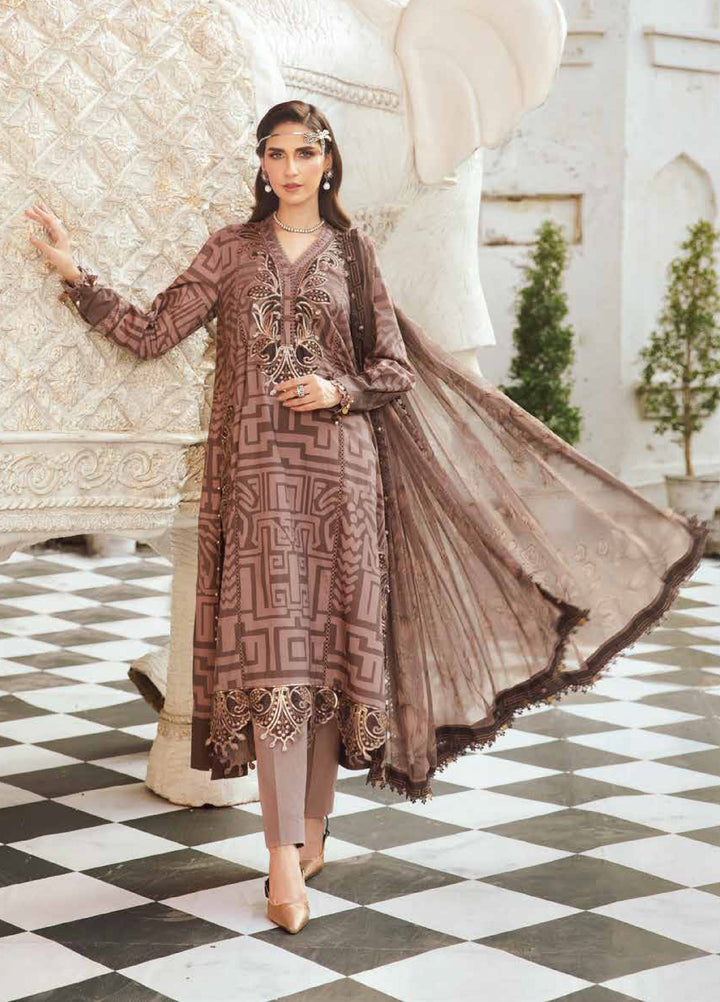M Prints by Maria B Embroidered  Suits Unstitched 3 Piece MB25FE D-3B - Winter Collection