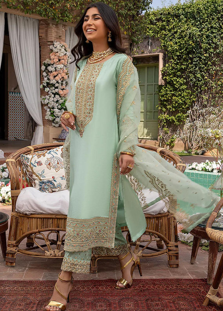 Azure Pret Embroidered Cotton Silk 3 Piece Dress Tranquil TQ295