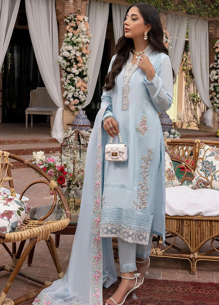 Azure Pret Embroidered Cotton Silk 3 Piece Dress Marshmallow MM294