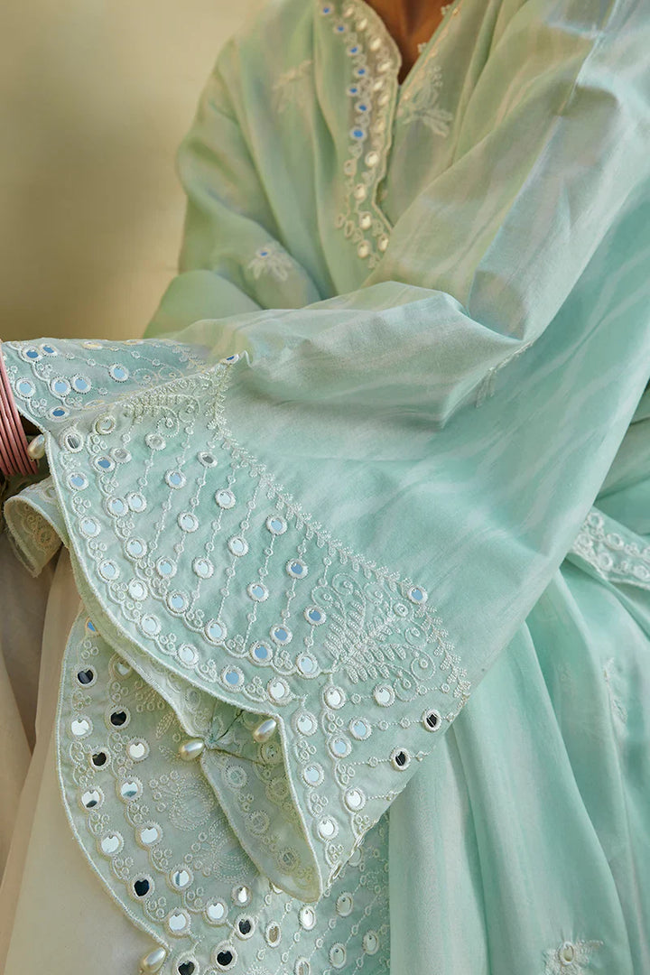 Cross Stitch Embroidered Lawn Suits Unstitched 3 Piece CS24PL D-06 Whisper Mint - Summer Collection