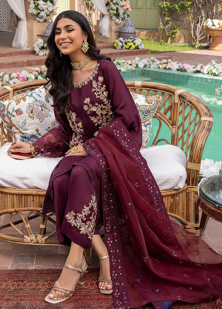 Azure Pret Embroidered Silk 3 Piece Dress Petunia PT298