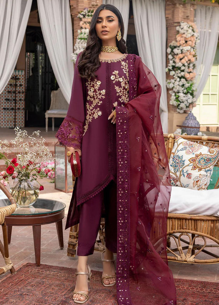 Azure Pret Embroidered Silk 3 Piece Dress Petunia PT298