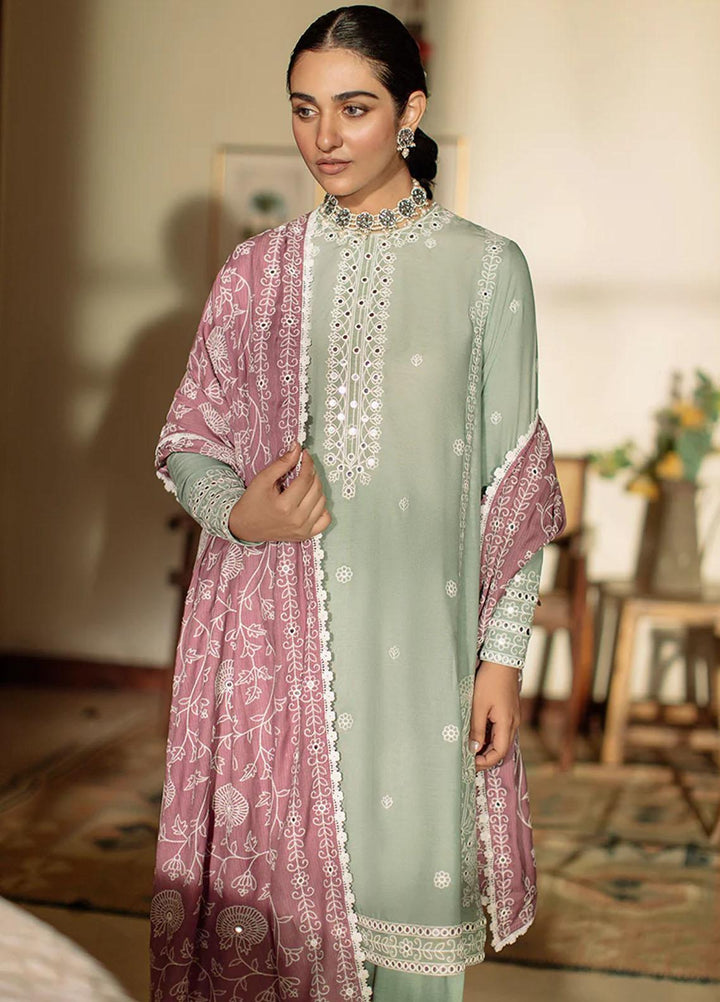 Cross Stitch Embroidered Linen Suits Unstitched 3 Piece CS22W 04 Pistachio Glaze - Winter Collection