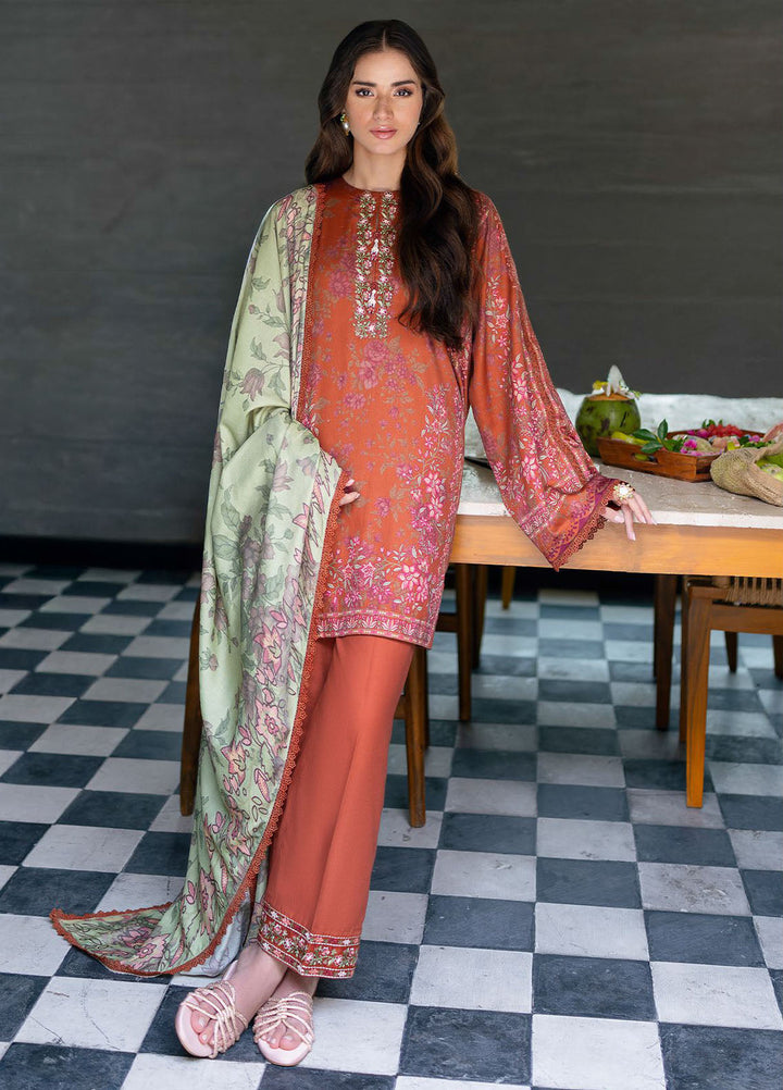 Cross Stitch Embroidered Cotton Satin Suits Unstitched 3 Piece CS25SU Autumn Glaze - Winter Collection