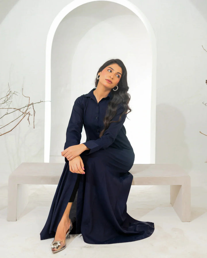 Zauk Pret Casual Wear Crepe 1 Piece French Navy - Casual Collection