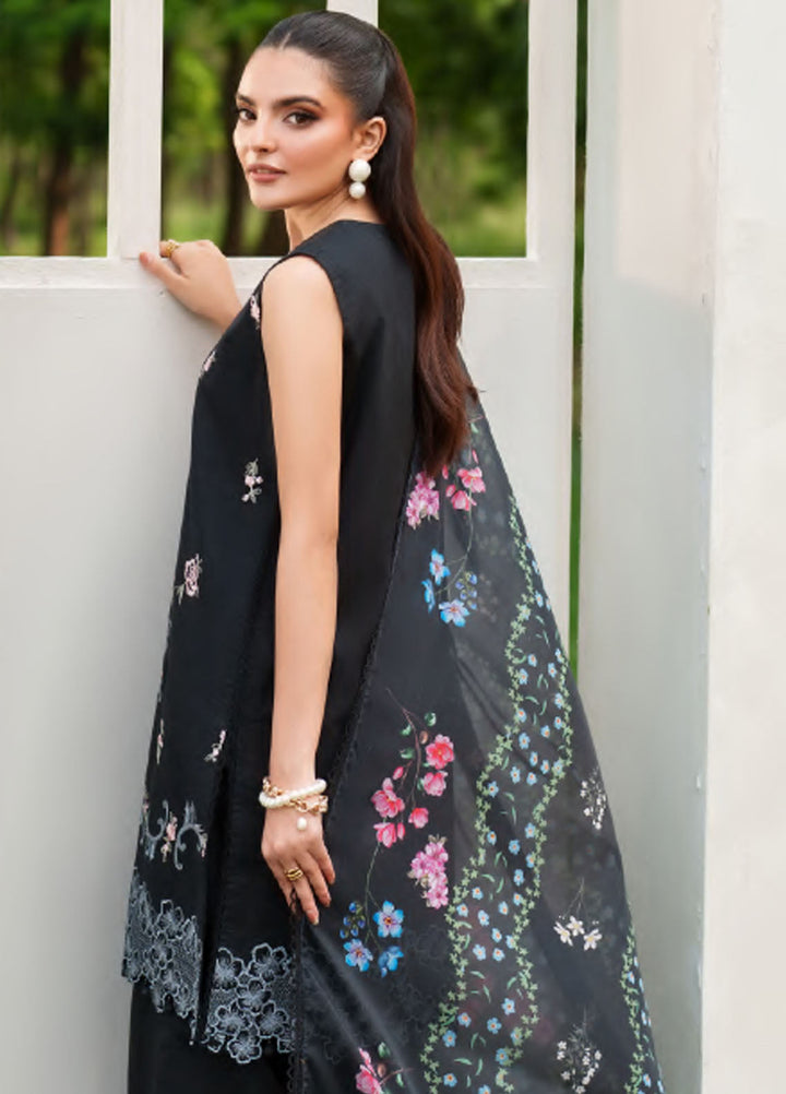 Eden by Asifa Nabeel Embroidered Cambric Suits Unstitched 3 Piece AN25ED ECC-02 Ink Blossom - Winter Collection