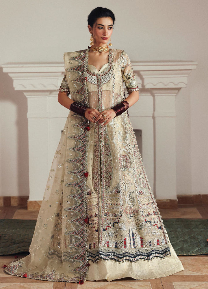 Afrozeh Embroidered Organza Suits Unstitched 3 Piece AF25SA D-02 Shahnaz - Wedding Collection